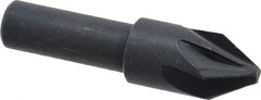 Keo - 1/2" Head Diam, 3/8" Shank Diam, 6 Flute 60° High Speed Steel Countersink - Bright Finish, 2" OAL, Single End, Straight Shank, Right Hand Cut - Americas Industrial Supply