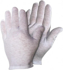 MCR Safety - Size L Cotton General Protection Work Gloves - For Inspection, Uncoated, Slip-On Cuff, Full Fingered, White, Ambidextrous - Americas Industrial Supply