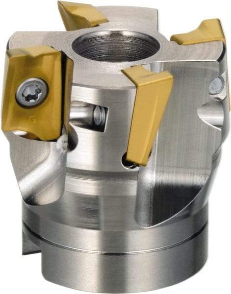 Sumitomo - 7 Inserts, 80mm Cut Diam, 25.4mm Arbor Diam, Indexable Square-Shoulder Face Mill - 0/90° Lead Angle, 50mm High, AX.T 1705 Insert Compatibility, Through Coolant, Series WaveMill - Americas Industrial Supply