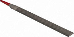 Simonds File - 6" Long, Second Cut, Half Round American-Pattern File - Double Cut, Tang - Americas Industrial Supply
