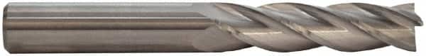 M.A. Ford - 5/8", 2-1/2" LOC, 5/8" Shank Diam, 4-5/8" OAL, 4 Flute, Solid Carbide Square End Mill - Single End, TiN Finish, Spiral Flute, 30° Helix, Centercutting, Right Hand Cut, Right Hand Flute - Americas Industrial Supply