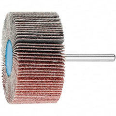 PFERD - 2-1/2" Diam x 1" Face Width, Aluminum Oxide Coated Mounted Flap Wheel - 1/4" Shank Mount, 60 Grit, 23,000 Max RPM - Americas Industrial Supply