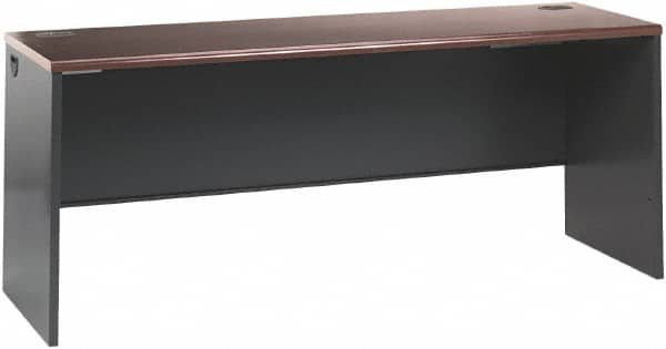 Hon - Steel-Reinforced High-Pressure Laminate Desk Shell - 72" Wide x 24" Deep x 29" High, Mahogany/Charcoal - Americas Industrial Supply