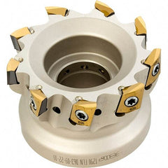 Iscar - 7 Inserts, 3" Cut Diam, 1" Arbor Diam, 0.551" Max Depth of Cut, Indexable Square-Shoulder Face Mill - 0/90° Lead Angle, 2" High, T290 LN.T 1506 Insert Compatibility, Through Coolant, Series SumoMill - Americas Industrial Supply