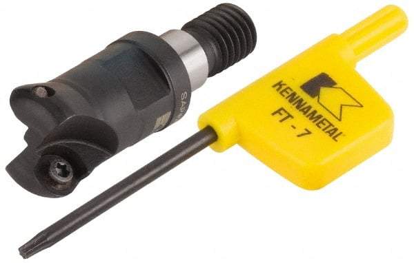 Kennametal - 15mm Cutting Diam, 0.5906" Max Depth of Cut, Modular Connection Indexable Copy End Mill - 2 Inserts, RD.. 0702.. Insert - Americas Industrial Supply