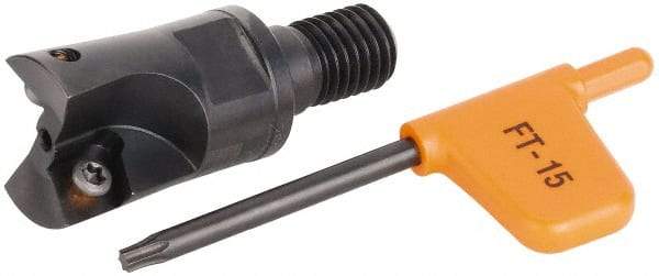 Kennametal - 12mm Cut Diam, 2.5mm Max Depth of Cut, 25mm OAL, Indexable Square Shoulder Helical End Mill - XD.. 0401.. Inserts, M8 Modular Connection, Series KMM - Americas Industrial Supply