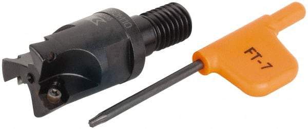 Kennametal - 25mm Cut Diam, 4.5mm Max Depth of Cut, 35mm OAL, Indexable Square Shoulder Helical End Mill - XD.. 0602.. Inserts, M12 Modular Connection, Series KMM - Americas Industrial Supply