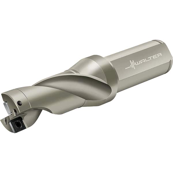 Walter - 43mm Max Drill Depth, 2xD, 21.5mm Diam, Indexable Insert Drill - 2 Inserts, 25mm Shank Diam, Flange Shank - Americas Industrial Supply