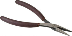 Paramount - 7-25/32" OAL, 1-9/16" Jaw Length x 17/32" Jaw Width, Long Nose Pliers - Serrated Jaw, Slim Line Head, Plastic Dipped Handles - Americas Industrial Supply