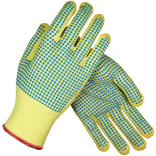‎08-K200PDD/XL Gloves w/Kevlar Brand - 100% Kevlar - 13 Gauge - Lt. Wgt - ANSI2 - Dots One Side - Exact Industrial Supply