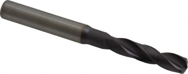 Kennametal - 6.90118mm 140° Spiral Flute Solid Carbide Screw Machine Drill Bit - Right Hand Cut, 34mm Flute Length, 79mm OAL, Standard Point, Straight Shank - Americas Industrial Supply