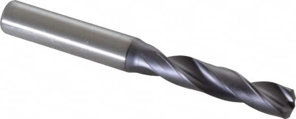 Kennametal - 8.60044mm 140° Spiral Flute Solid Carbide Screw Machine Drill Bit - Right Hand Cut, 47mm Flute Length, 89mm OAL, Standard Point, Straight Shank - Americas Industrial Supply