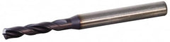 Kennametal - 0.5394" 140° Spiral Flute Solid Carbide Screw Machine Drill Bit - Right Hand Cut, 2.362" Flute Length, 4.213" OAL, Standard Point, Straight Shank, Through Coolant - Americas Industrial Supply
