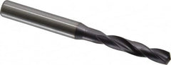 Kennametal - 6.10108mm 140° Spiral Flute Solid Carbide Screw Machine Drill Bit - Right Hand Cut, 34mm Flute Length, 79mm OAL, Standard Point, Straight Shank - Americas Industrial Supply