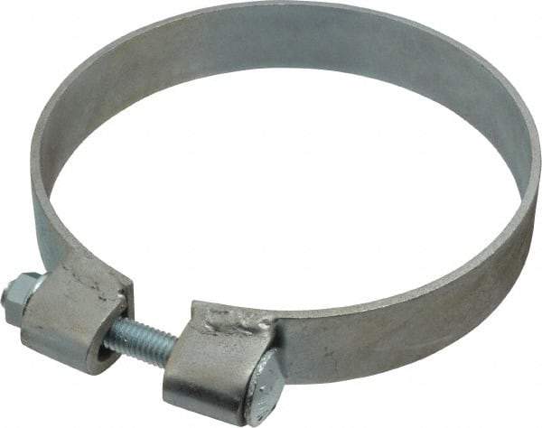 Made in USA - 5.67" ID, Steel Zinc Plated BCE Band Style Clamp - 0.12" Thick, 5-1/2" Hose - Americas Industrial Supply