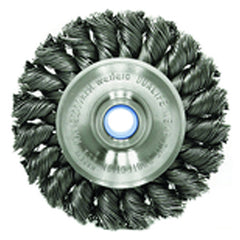 ‎3″ Diameter-3/8″-1/2″ Arbor Hole - Knot Twist Steel Wire Straight Wheel - Americas Industrial Supply