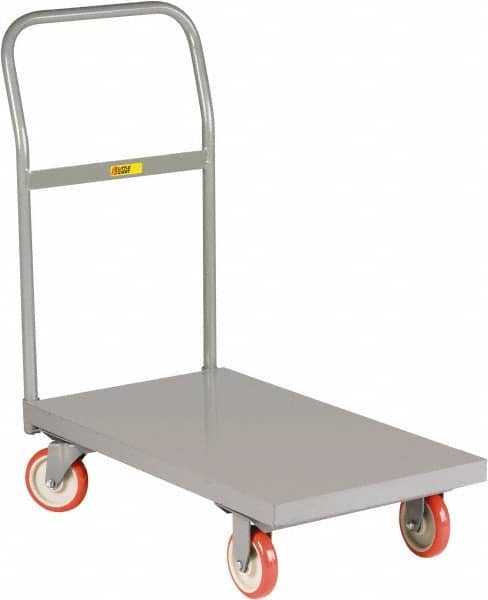 Little Giant - 1,200 Lb Capacity Steel Platform Truck - Steel Deck, 24" OAW, 48" Platform Length x 6-1/4" Platform Height, Polyurethane Casters - Americas Industrial Supply
