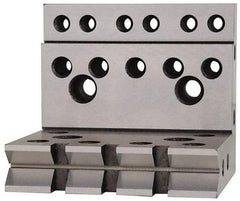 Suburban Tool - 4" Wide x 4" Deep x 4-1/2" High Steel Precision-Ground Angle Plate - V-Step Plate, Machined Holes on Surface, Open End, 1" Thick, Single Plate - Americas Industrial Supply