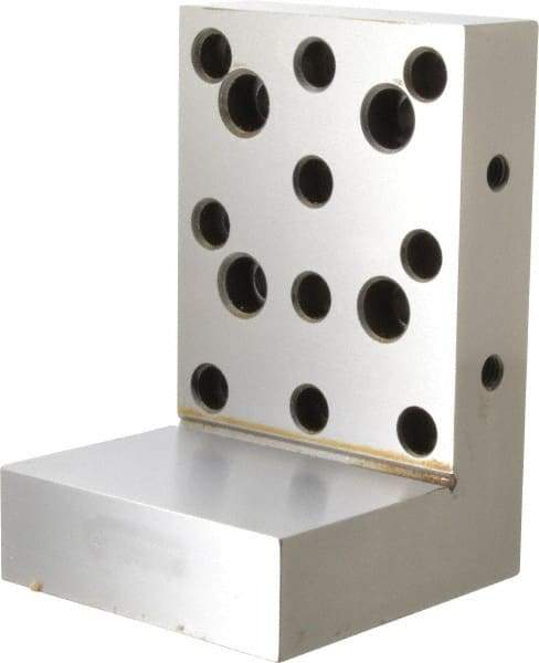 Suburban Tool - 4" Wide x 6" Deep x 4" High Steel Precision-Ground Angle Plate - Standard Plate, Machined Holes on Surface, Open End, 1-1/4" Thick, Single Plate - Americas Industrial Supply