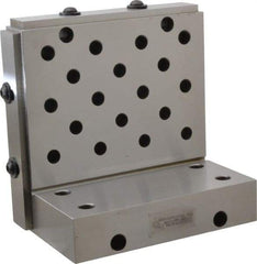 Suburban Tool - 6" Wide x 6" Deep x 4" High Steel Precision-Ground Angle Plate - Standard Plate, Machined Holes on Surface, Open End, 1-1/4" Thick, Single Plate - Americas Industrial Supply