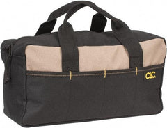 CLC - 8 Pocket Black & Khaki Polyester Tool Bag - 14" Wide x 5-1/2" Deep x 6" High - Americas Industrial Supply