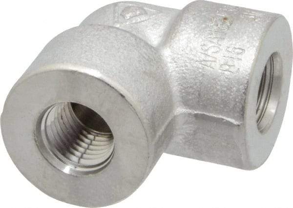 Value Collection - 1/4" Grade 304/304L Stainless Steel Pipe 90° Elbow - FNPT x FNPT End Connections, 3,000 psi - Americas Industrial Supply