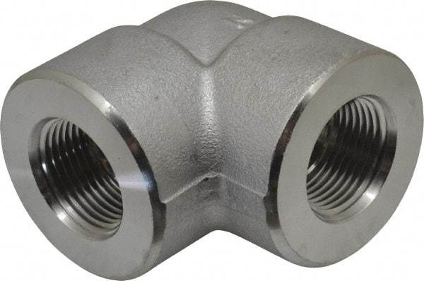 Merit Brass - 3/4" Grade 304/304L Stainless Steel Pipe 90° Elbow - FNPT x FNPT End Connections, 3,000 psi - Americas Industrial Supply