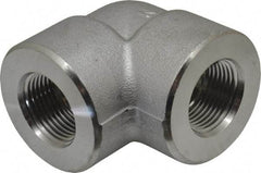 Merit Brass - 3/4" Grade 304/304L Stainless Steel Pipe 90° Elbow - FNPT x FNPT End Connections, 3,000 psi - Americas Industrial Supply