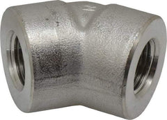 Merit Brass - 1/2" Grade 304/304L Stainless Steel Pipe 45° Elbow - FNPT x FNPT End Connections, 3,000 psi - Americas Industrial Supply
