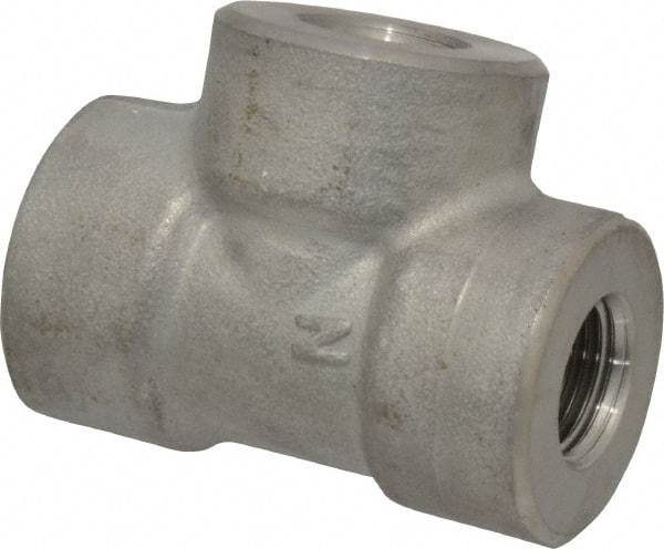 Value Collection - 3/8" Grade 304/304L Stainless Steel Pipe Tee - FNPT x FNPT x FNPT End Connections, 3,000 psi - Americas Industrial Supply