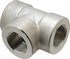 Merit Brass - 1-1/2" Grade 304/304L Stainless Steel Pipe Tee - FNPT x FNPT x FNPT End Connections, 3,000 psi - Americas Industrial Supply
