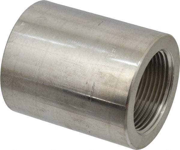 Merit Brass - 1-1/4" Grade 304/304L Stainless Steel Pipe Coupling - FNPT x FNPT End Connections, 3,000 psi - Americas Industrial Supply
