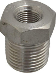 Merit Brass - 3/8 x 1/8" Grade 304/304L Stainless Steel Pipe Hex Bushing - MNPT x FNPT End Connections, 3,000 psi - Americas Industrial Supply