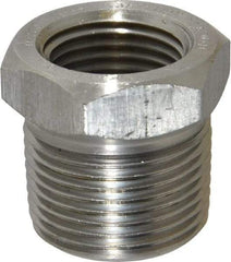 Merit Brass - 3/4 x 1/2" Grade 304/304L Stainless Steel Pipe Hex Bushing - MNPT x FNPT End Connections, 3,000 psi - Americas Industrial Supply