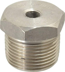 Merit Brass - 1 x 1/8" Grade 304/304L Stainless Steel Pipe Hex Bushing - MNPT x FNPT End Connections, 3,000 psi - Americas Industrial Supply