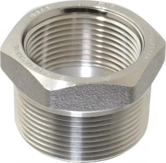 Merit Brass - 1-1/2 x 1-1/4" Grade 304/304L Stainless Steel Pipe Hex Bushing - MNPT x FNPT End Connections, 3,000 psi - Americas Industrial Supply