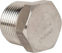 Value Collection - 1" Grade 304/304L Stainless Steel Pipe Hex Head Plug - MNPT End Connections, 3,000 psi - Americas Industrial Supply