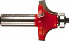 Freud - 1-5/8" Cut Diam, 3/4" Length of Cut, 4 Flute Round-Over Edge Profile Router Bit - Carbide-Tipped, 1/2" Shank Diam, 2-3/4" OAL, Proprietary Coating - Americas Industrial Supply