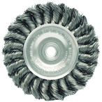 4" Diameter - 3/8-1/2" Arbor Hole - Knot Twist Steel Wire Straight Wheel - Americas Industrial Supply