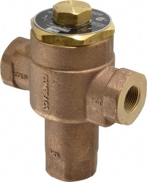 Conbraco - 3/4" Pipe, 150 Max psi, Bronze Water Mixing Valve & Unit - FNPT x FNPT End Connections - Americas Industrial Supply