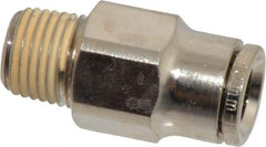 Norgren - 10mm Outside Diam, 1/4 BSPT, Nickel Plated Brass Push-to-Connect Tube Male Connector - 260 Max psi, Tube to Male BSPT Connection, Nitrile O-Ring - Americas Industrial Supply