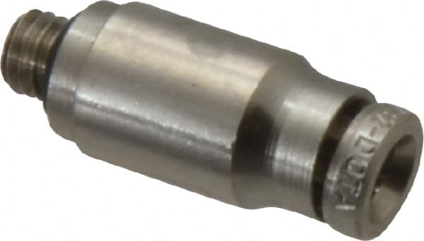 Norgren - 4mm Outside Diam, 10-32 UNF, Nickel Plated Brass Push-to-Connect Tube Male Connector - 260 Max psi, Tube to Male UNF Connection, Nitrile O-Ring - Americas Industrial Supply