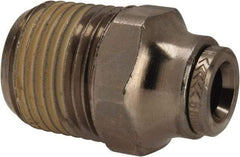 Norgren - 6mm Outside Diam, 3/8 NPTF, Nickel Plated Brass Push-to-Connect Tube Male Connector - 260 Max psi, Tube to Male NPT Connection, Nitrile O-Ring - Americas Industrial Supply