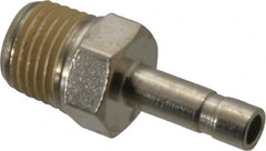 Norgren - 1/4 BSPT Nickel Plated Brass Push-to-Connect Tube Male Stem Connector - 260 Max psi, Stem to Male Connection, Nitrile O-Ring, 0 to 175°F Working Temp - Americas Industrial Supply