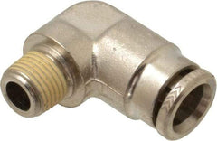 Norgren - 8mm Outside Diam, 1/8 BSPT, Nickel Plated Brass Push-to-Connect Tube Male Elbow - 260 Max psi, Tube to Male BSPT Connection, Nitrile O-Ring - Americas Industrial Supply