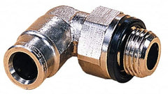 Norgren - 12mm Outside Diam, 1/2 BSPP, Nickel Plated Brass Push-to-Connect Tube Male Swivel Elbow - 260 Max psi, Tube to Male BSPP Connection, Nitrile O-Ring - Americas Industrial Supply
