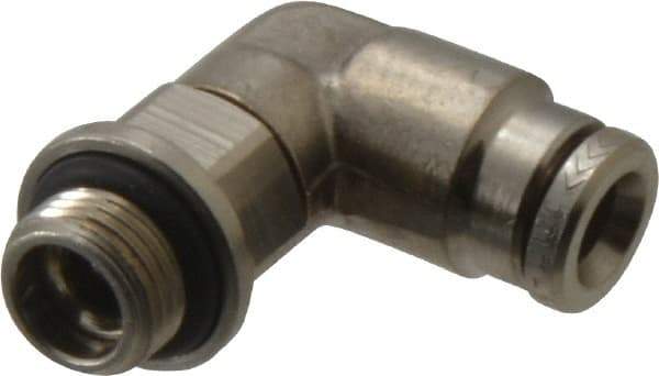 Norgren - 5mm Outside Diam, 1/8 BSPP, Nickel Plated Brass Push-to-Connect Tube Male Swivel Elbow - 260 Max psi, Tube to Male BSPP Connection, Nitrile O-Ring - Americas Industrial Supply
