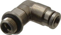 Norgren - 5mm Outside Diam, 1/8 BSPP, Nickel Plated Brass Push-to-Connect Tube Male Swivel Elbow - 260 Max psi, Tube to Male BSPP Connection, Nitrile O-Ring - Americas Industrial Supply
