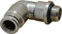 Norgren - 6mm Outside Diam, 1/8 BSPP, Nickel Plated Brass Push-to-Connect Tube Male Swivel Elbow - 260 Max psi, Tube to Male BSPP Connection, Nitrile O-Ring - Americas Industrial Supply