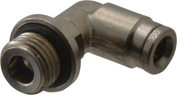 Norgren - 6mm Outside Diam, 1/4 BSPP, Nickel Plated Brass Push-to-Connect Tube Male Swivel Elbow - 260 Max psi, Tube to Male BSPP Connection, Nitrile O-Ring - Americas Industrial Supply